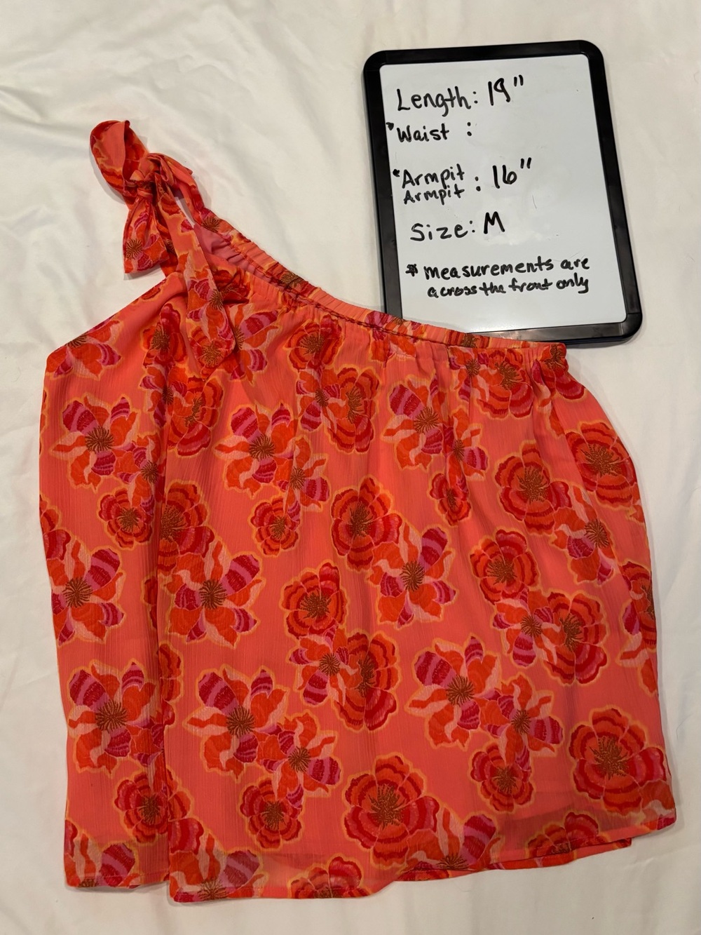 LOFT Coral Floral One-Shoulder Tank